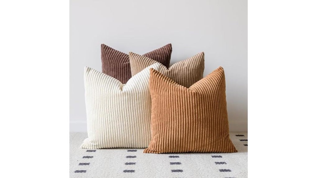 neutral corduroy throw pillow covers