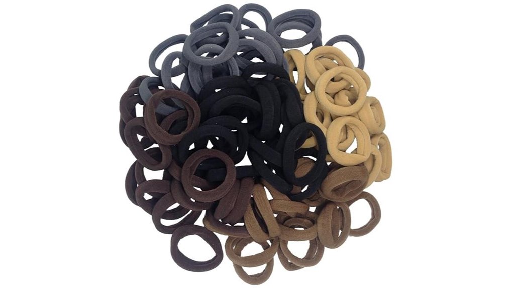 neutral seamless cotton hair ties