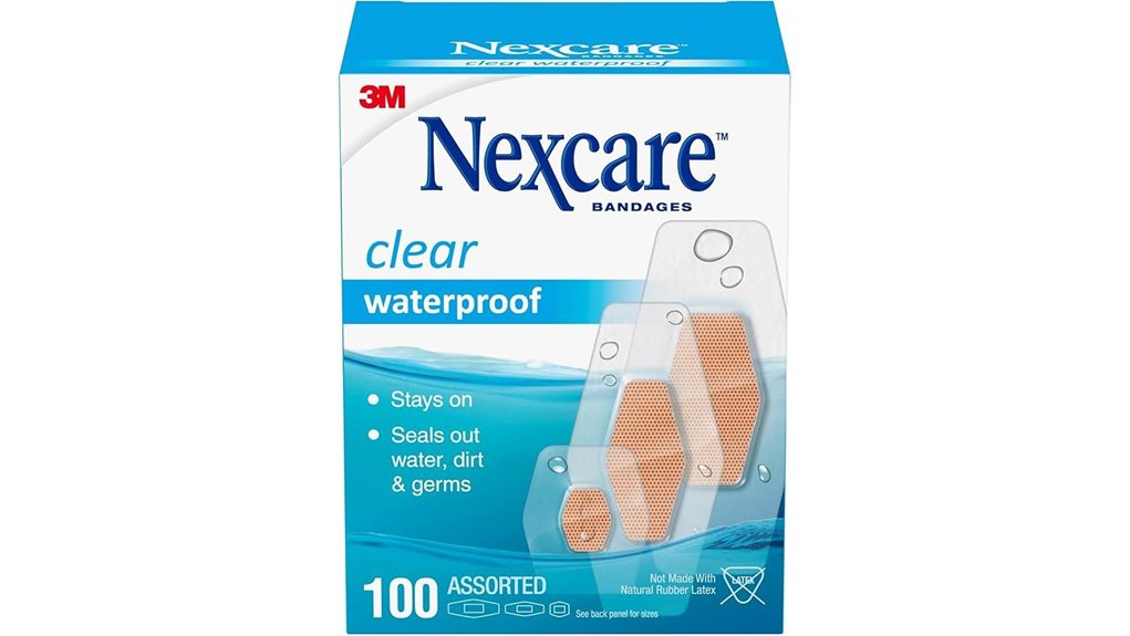 nexcare assorted waterproof clear bandages