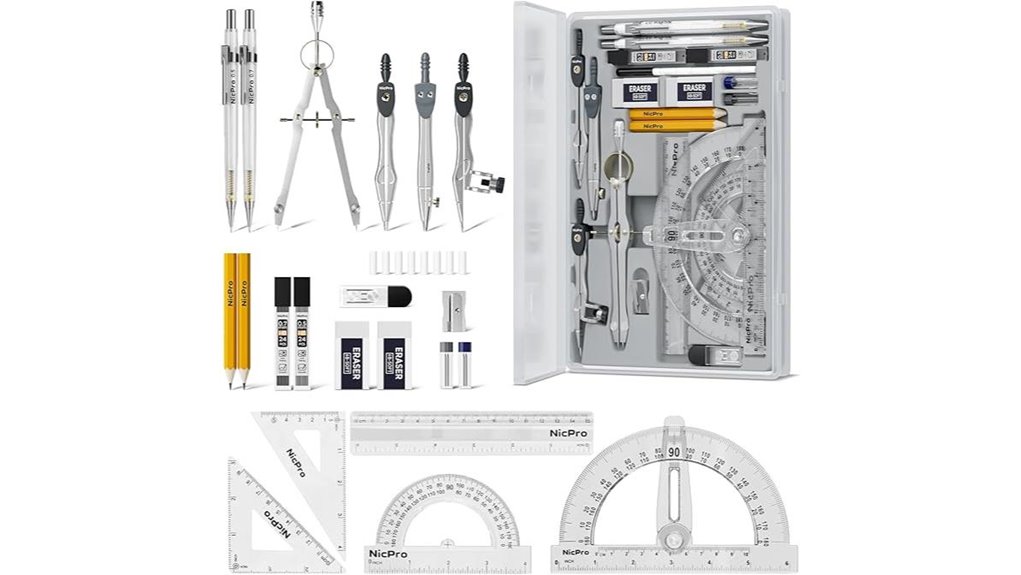 nicpro 22 piece geometry drafting set