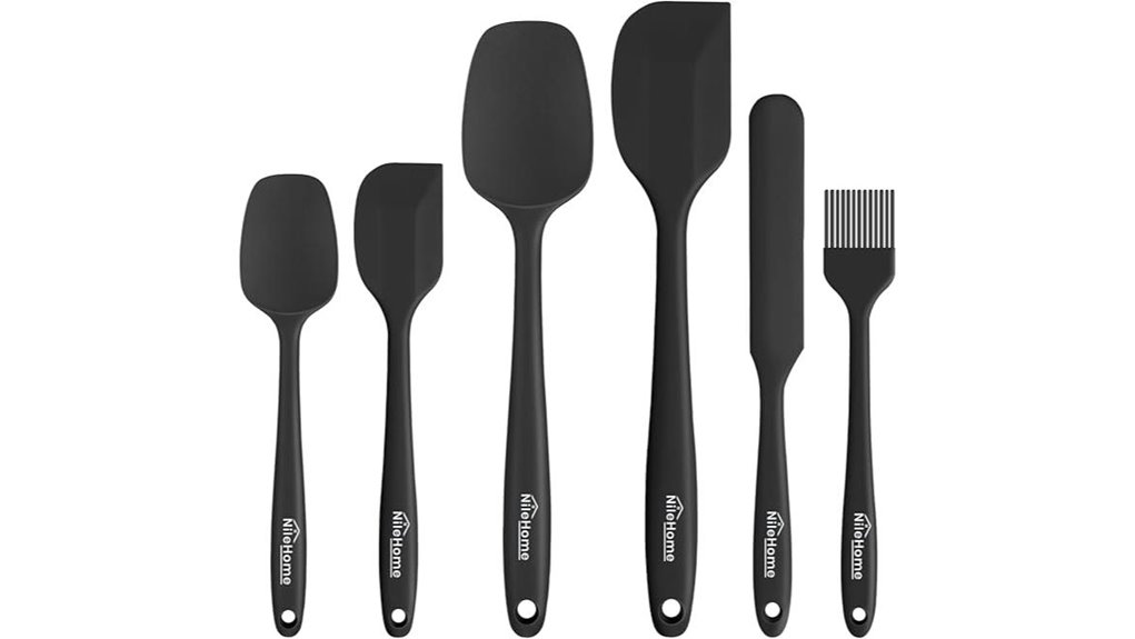 nilehome six piece silicone spatulas