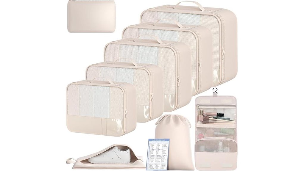 nine piece packing cube set