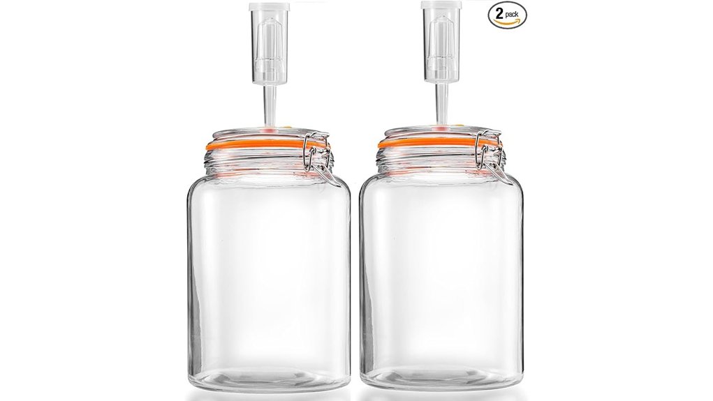 one gallon fermentation jars with airlocks