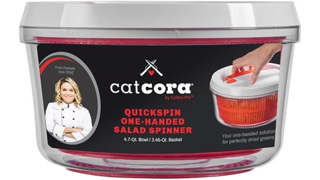 one handed salad spinner mechanism