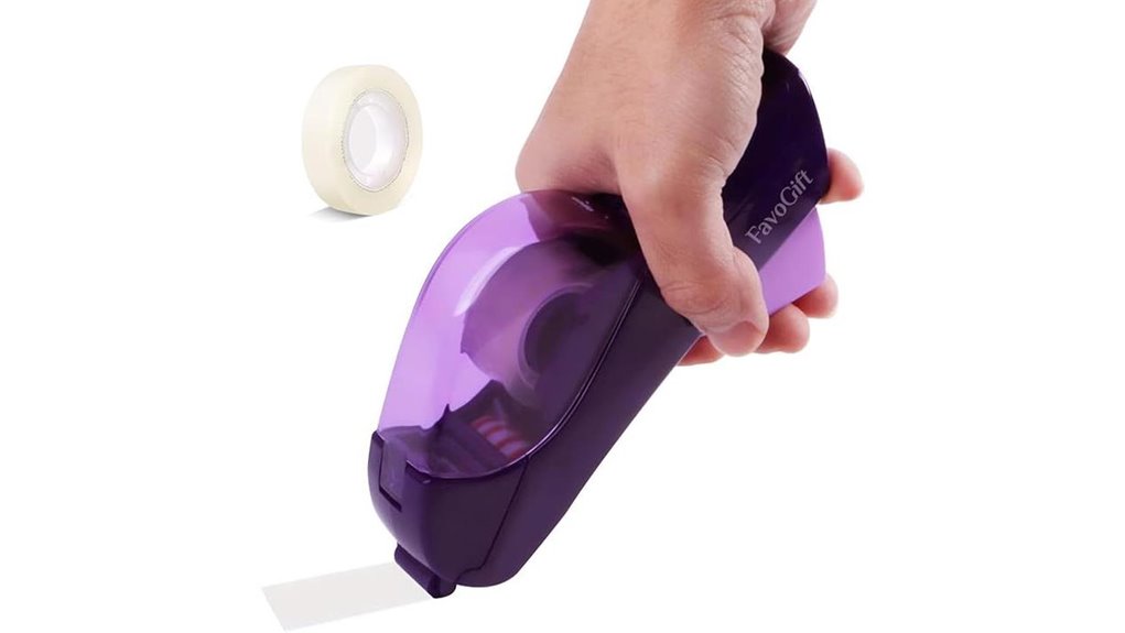 one handed tape dispenser with hidden blade