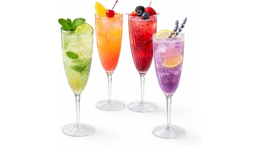 oojami 6 oz clear champagne glasses