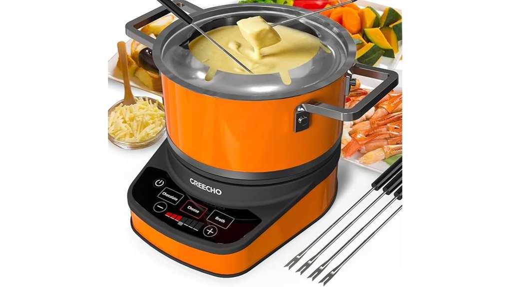 orange 2 6 qt electric fondue pot