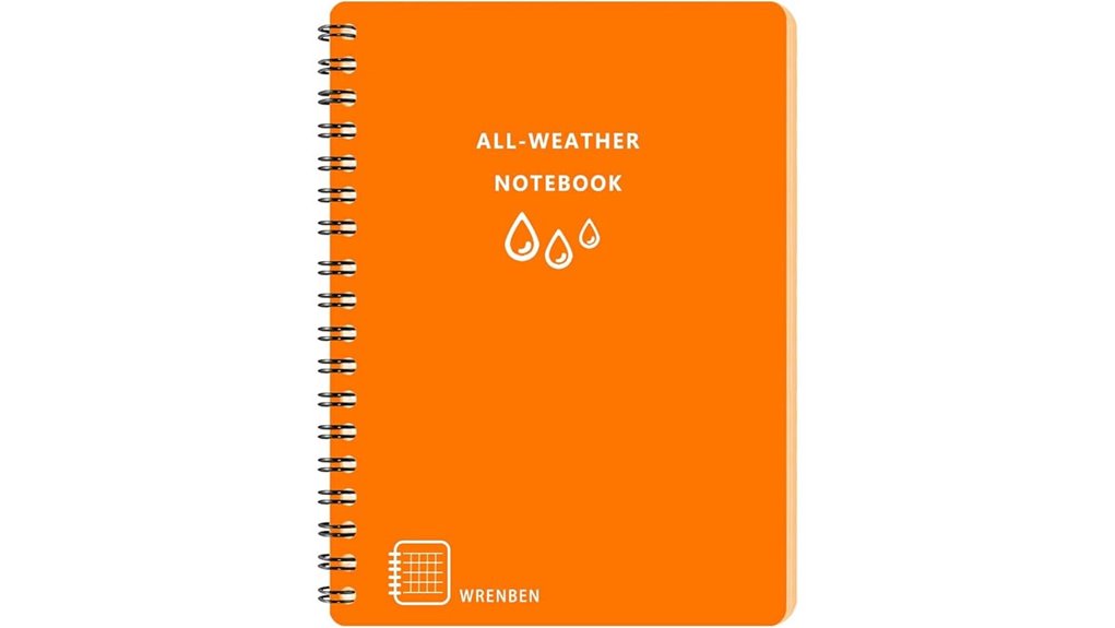 orange 8 5 x11 waterproof spiral notebook