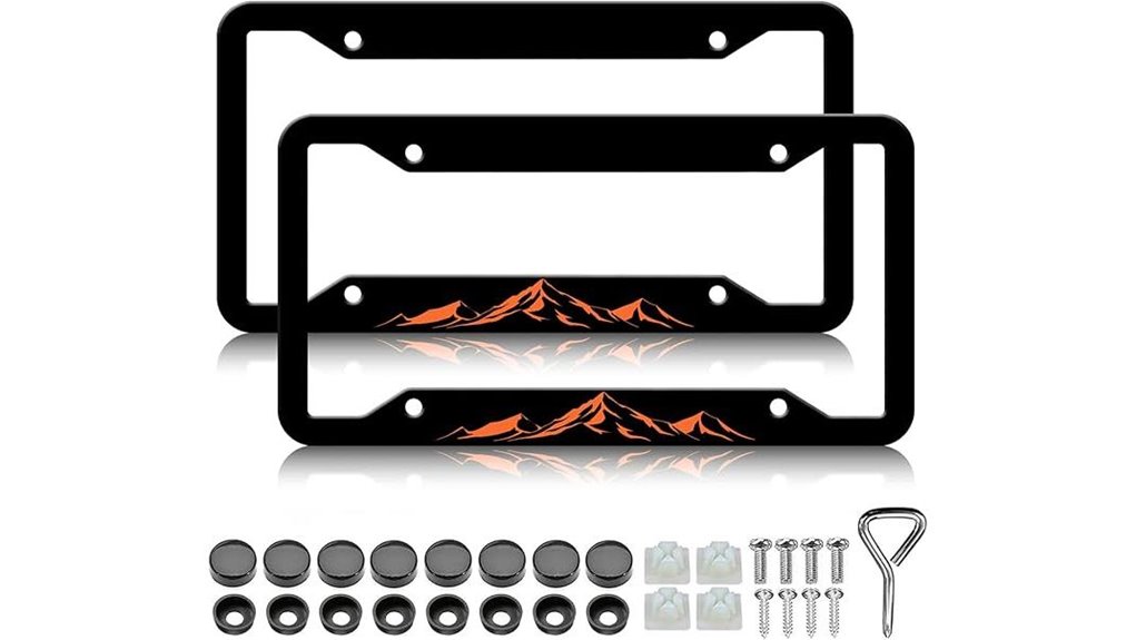 orange mountain aluminum license frames