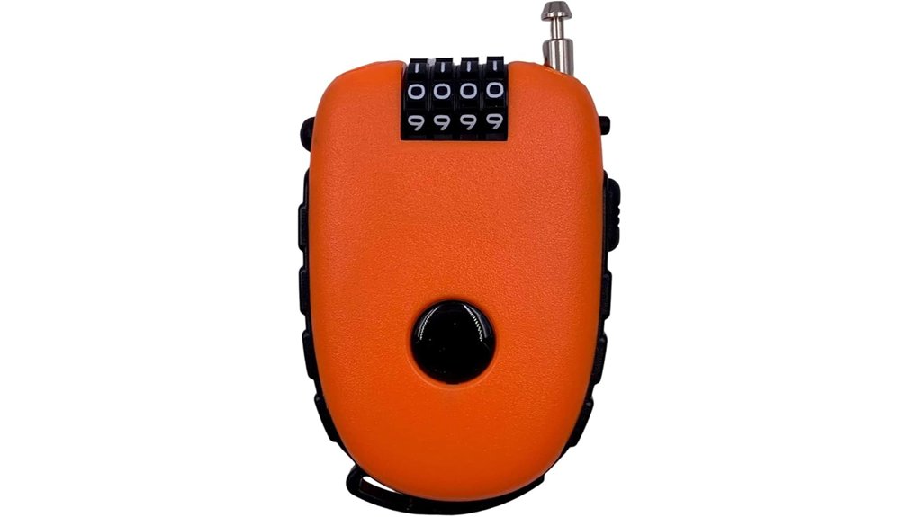 orange retractable 4 digit cable lock