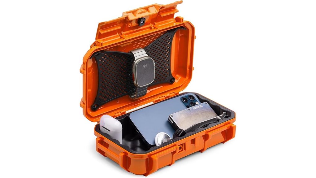 orange rugged waterproof protective case