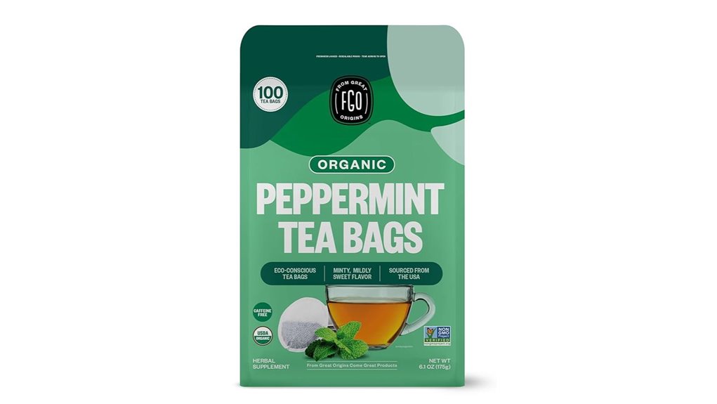 organic caffeine free peppermint tea