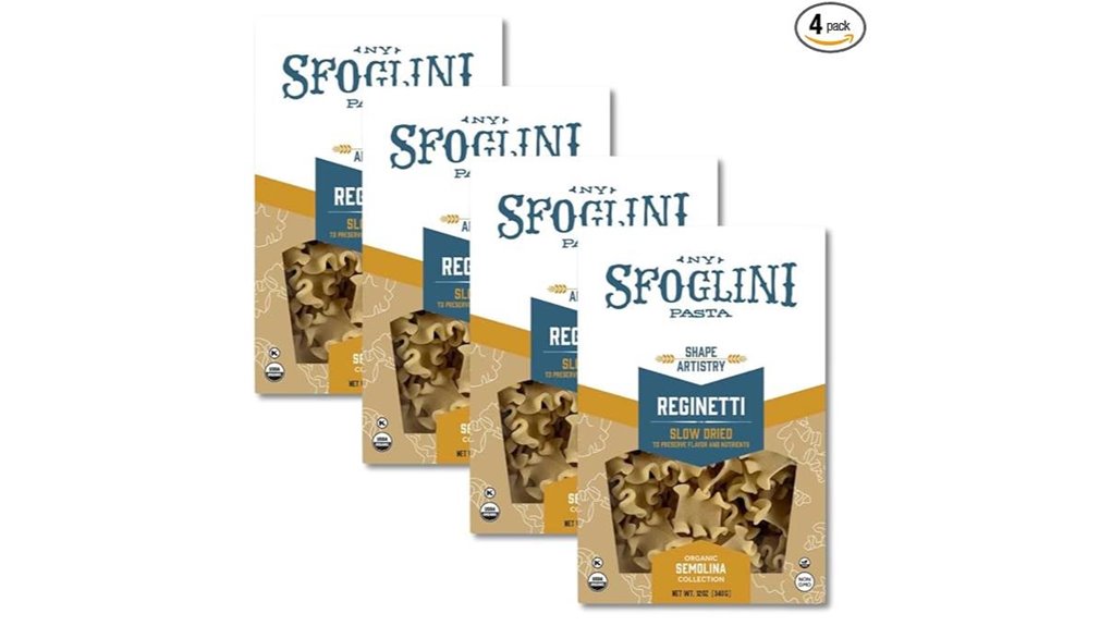 organic durum semolina reginetti pasta