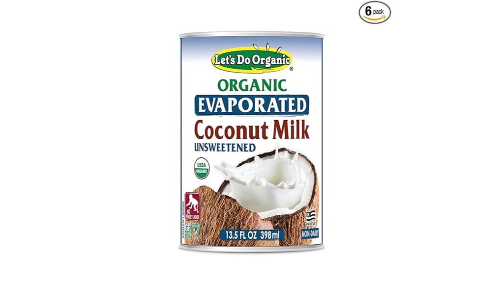 organic unsweetened evaporated coconut milk