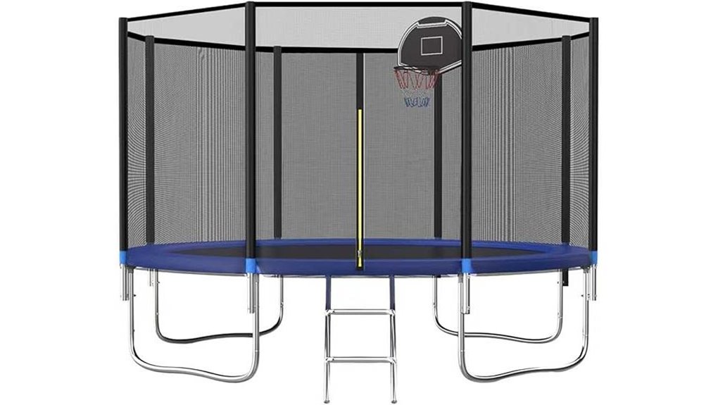 outdoor trampoline with enclosure