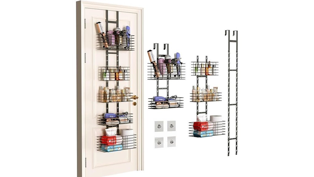 over door five tier hair tool organizer