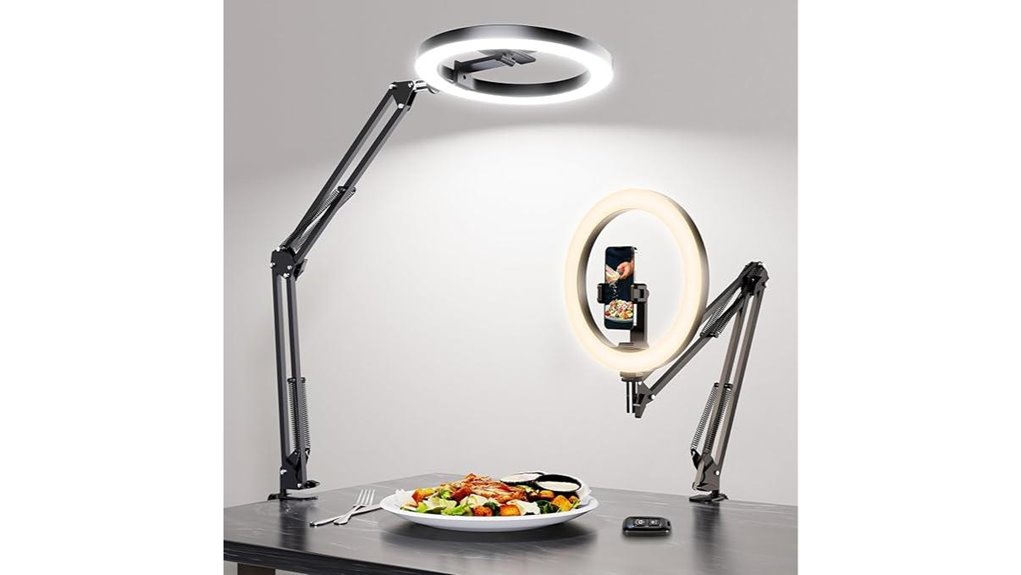 overhead phone mount with ringlight