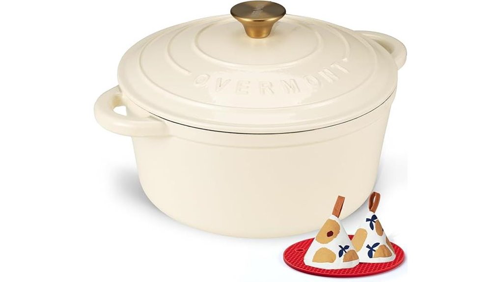 overmont 5 5qt enameled cast iron