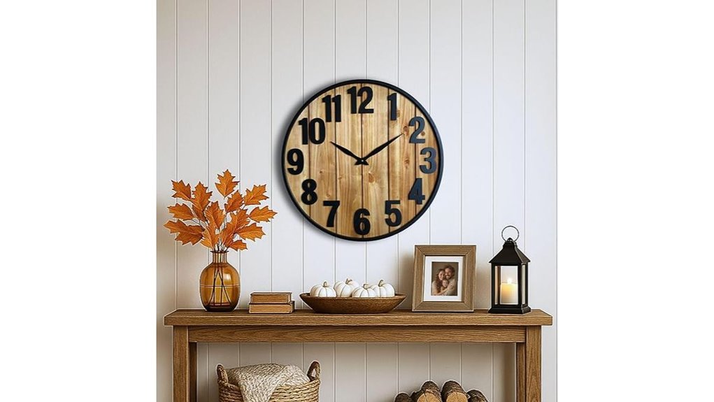 oversized 24 wooden farmhouse clock