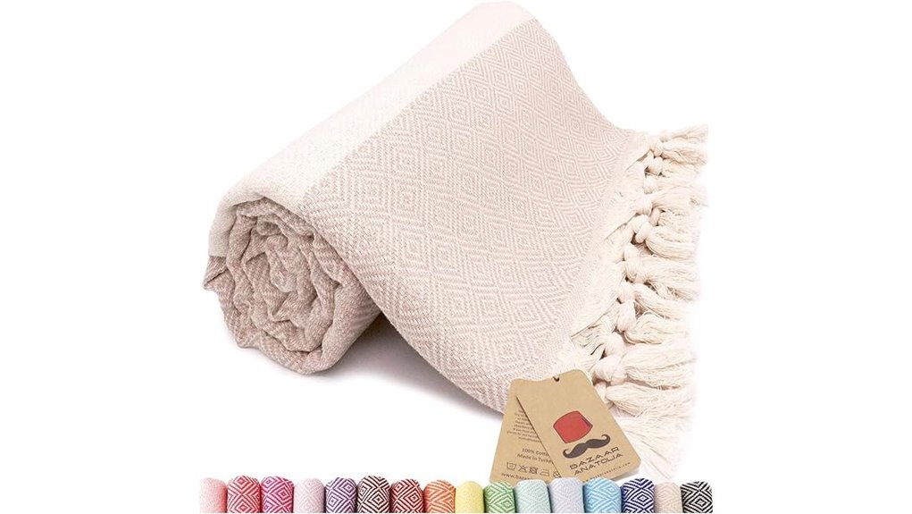 oversized cream turkish bath towel