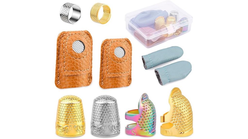 pack of ten metal thimbles