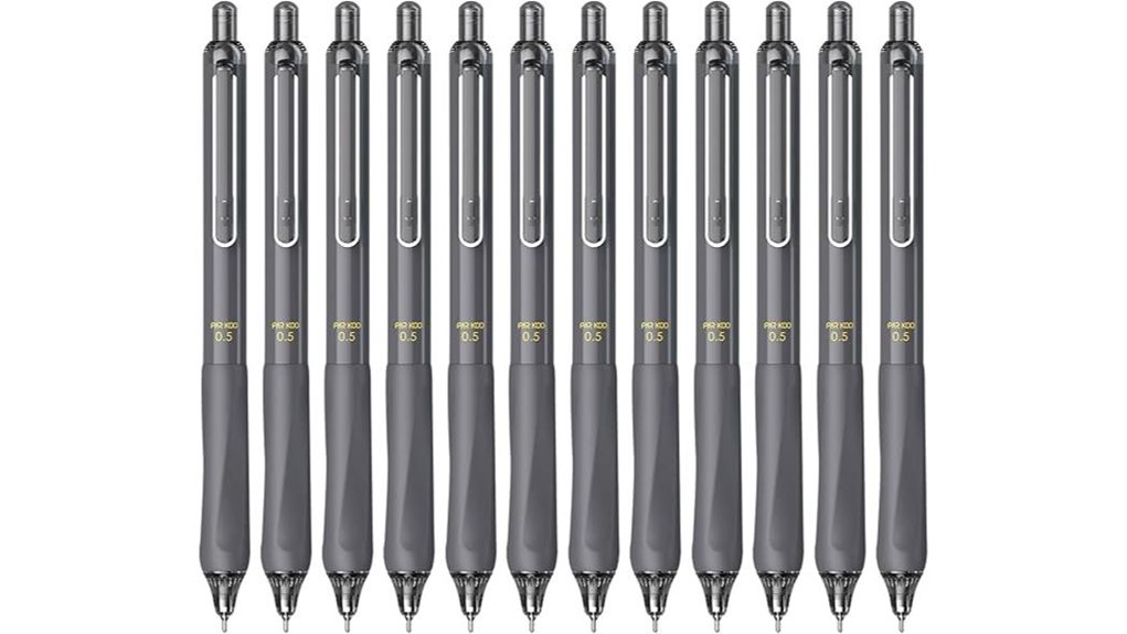 pack of twelve retractable gel pens