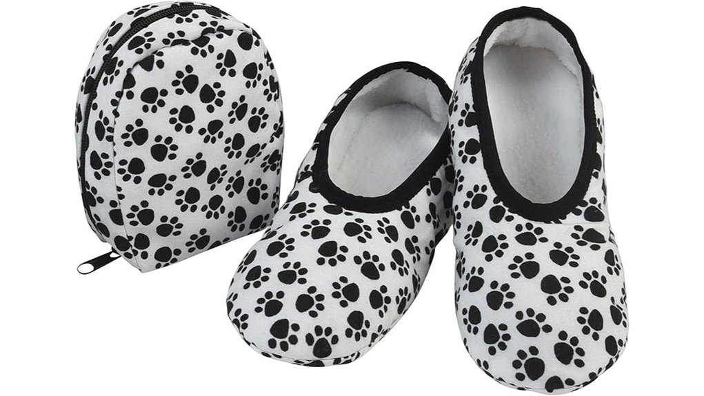 packable sherpa lined travel slippers