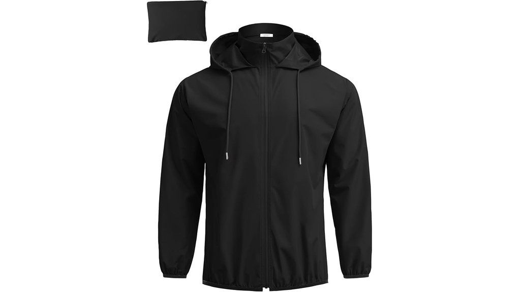 packable waterproof hooded jacket