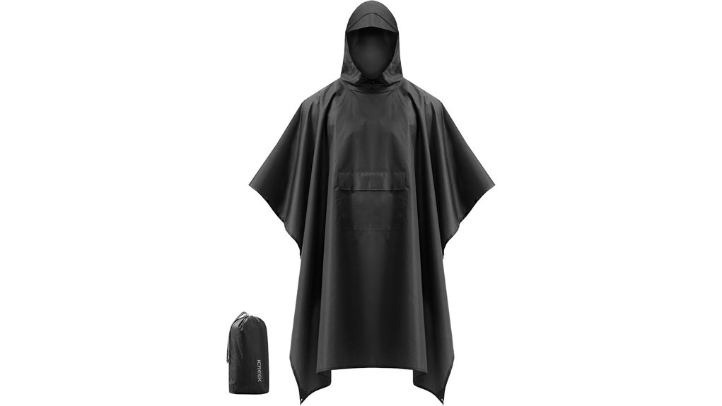 packable waterproof hooded poncho