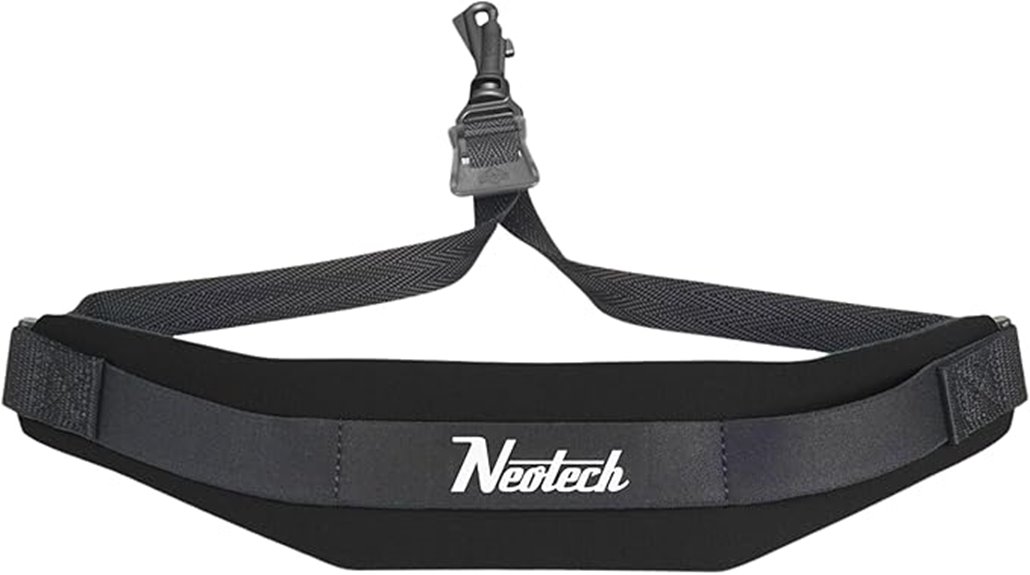 padded black neoprene saxophone neckstrap