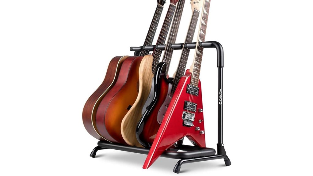 padded five guitar floor rack