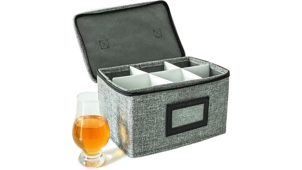 padded six glass storage box