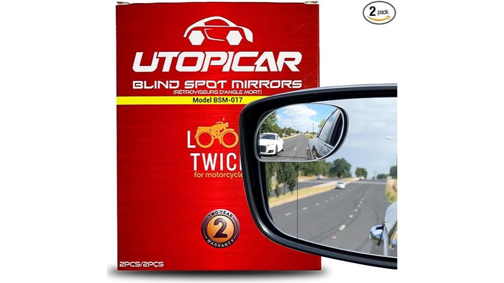 pair of convex blind spot mirrors