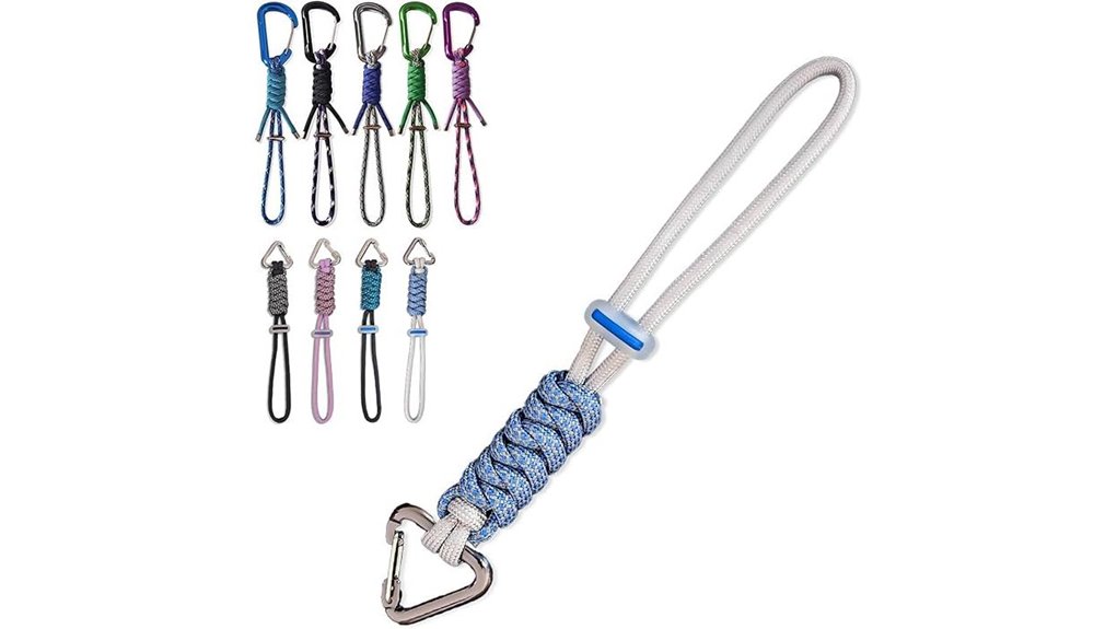 paracord triangle carabiner lanyard