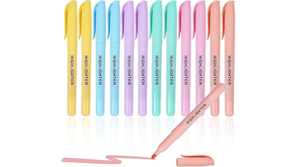 pastel chisel tip non bleeding highlighters