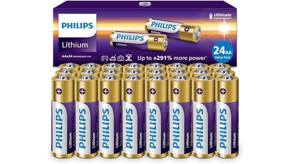 philips 24 pack aa lithium batteries