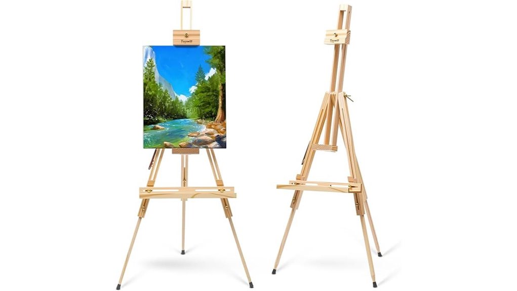 pine wood tripod painting easel