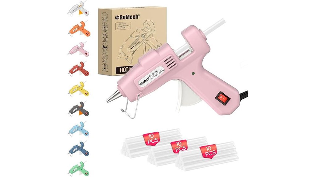 pink 20w mini hot glue gun