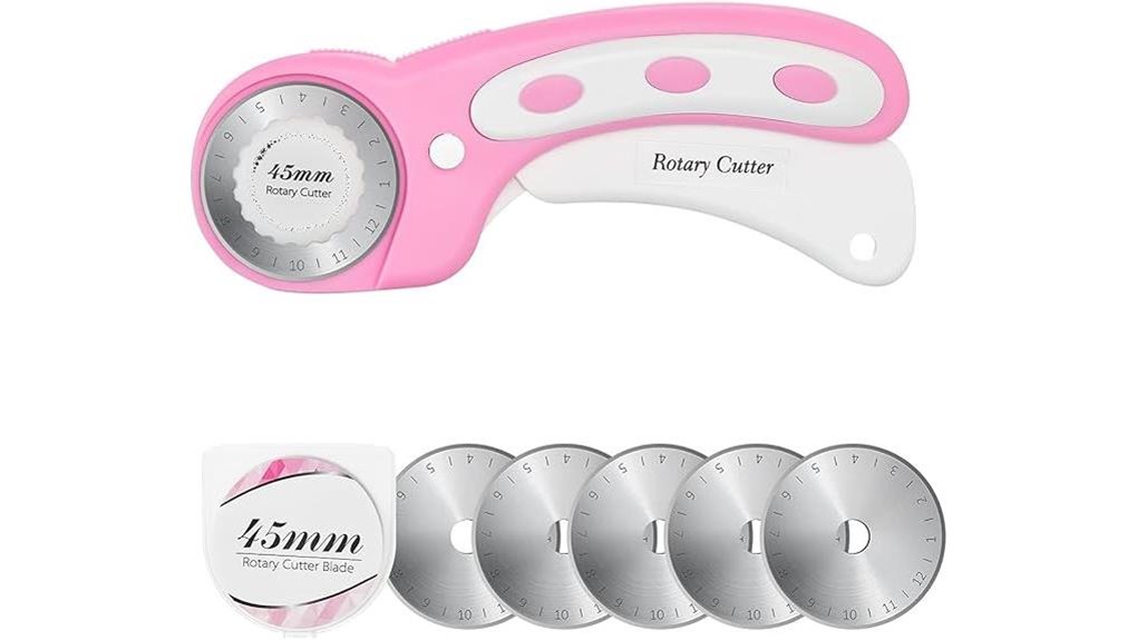pink 45mm rotary cutter with blades