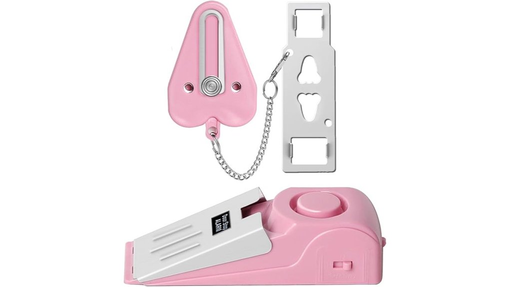pink portable door alarm set
