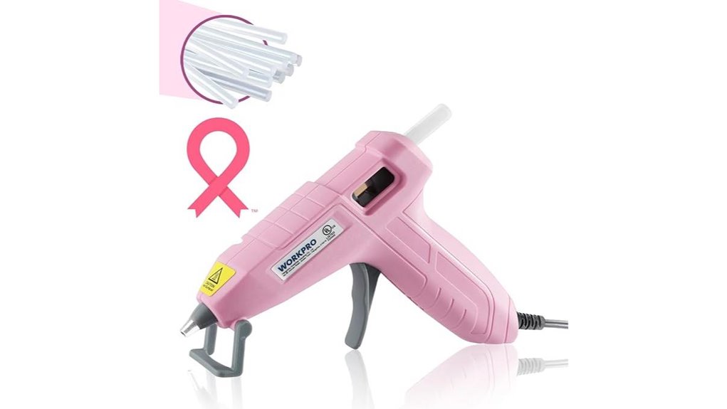 pink ribbon mini glue gun