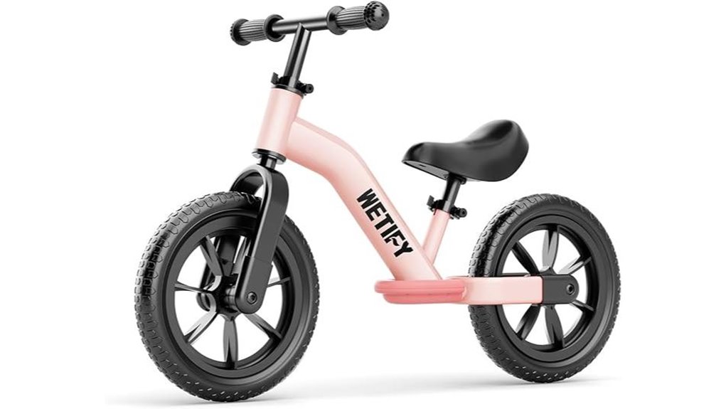 pink toddler balance bike