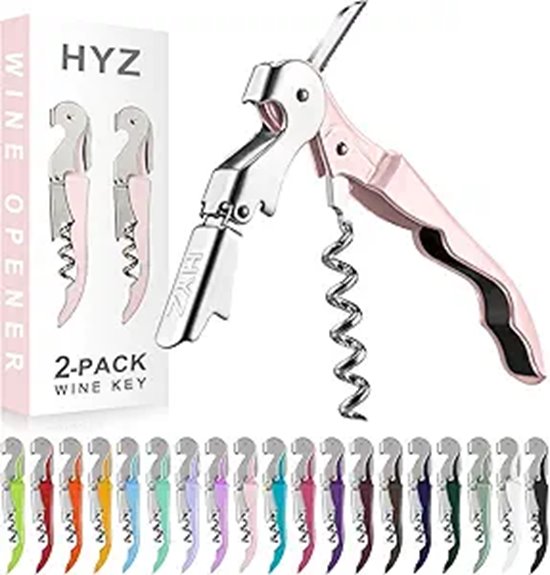 pink waiter corkscrew set
