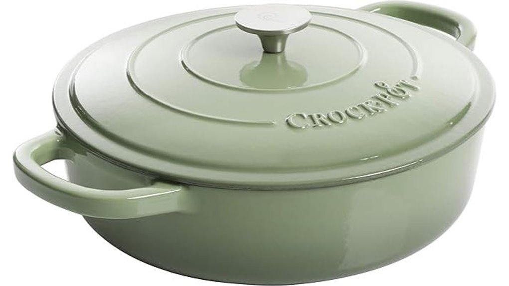 pistachio 5 quart enameled braiser
