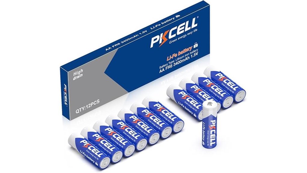 pkcell 12 pack aa 3400mah