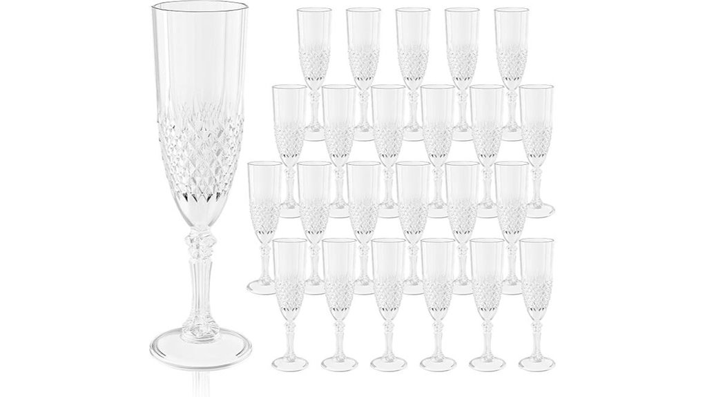 plastic champagne flutes 24 unbreakable