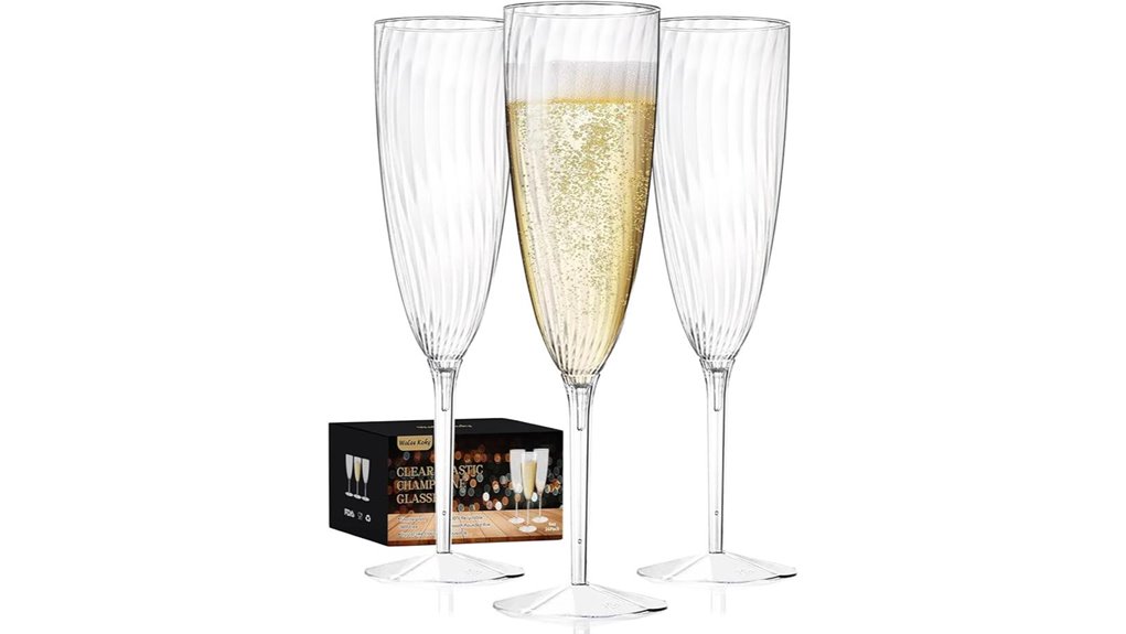 plastic champagne flutes 36 count