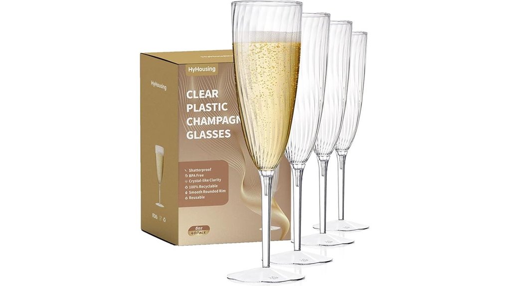 plastic champagne flutes 48 count