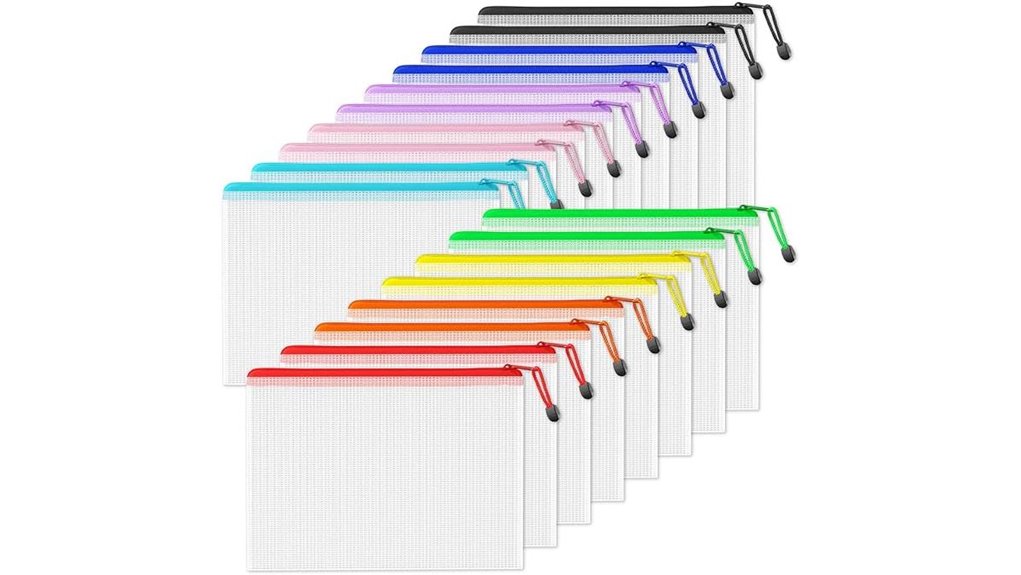 plastic mesh zipper pouches