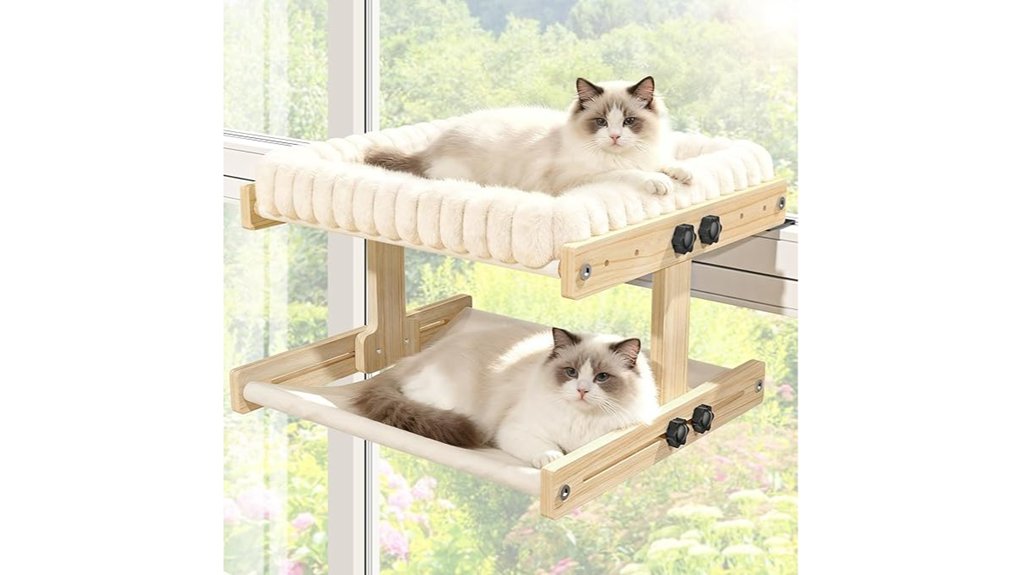 plush window mounted cat hammock
